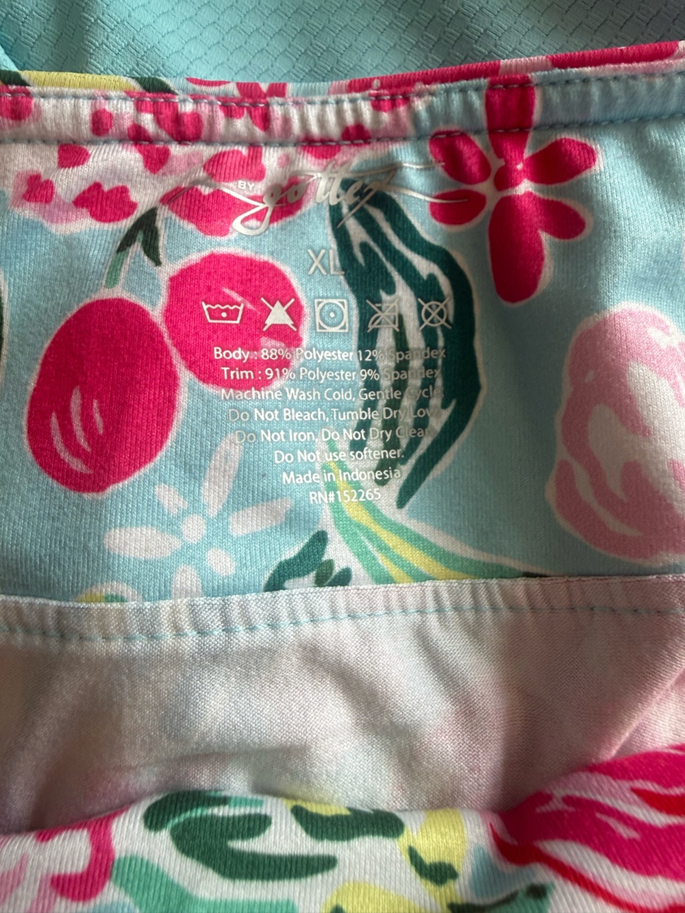 Gottex Activewear 2pc Golf Tennis Set Aqua Zip Pullover & Floral Skort XL - Picture 12 of 14